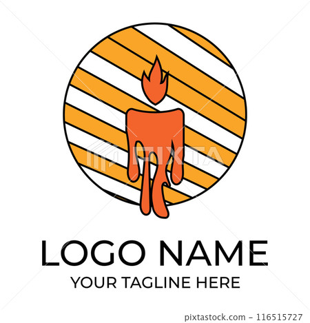 candle light logo design template illustration 116515727