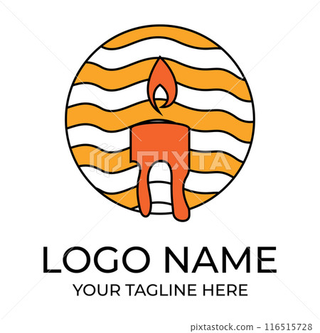 candle light logo design template illustration 116515728