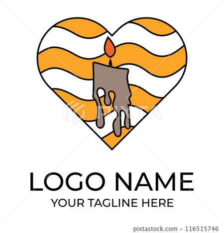 candle light logo design template illustration 116515746