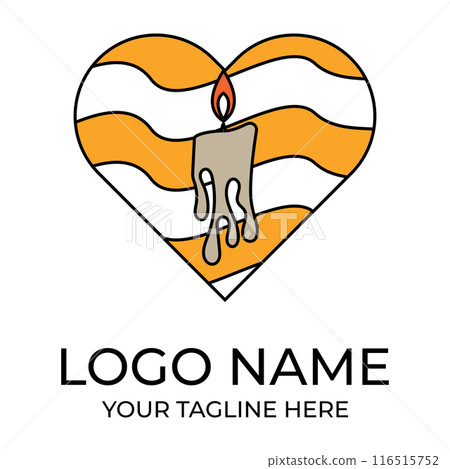 candle light logo design template illustration 116515752