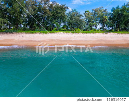 Aerial top view nature background of waves crashing in the ocean sea water, Drone view of sea waves in bird eye view photo,Beach sea background Aerial top view nature background of waves crashing in the ocean sea water, Drone view of sea waves in bird eye view photo,Beach sea background 116516057