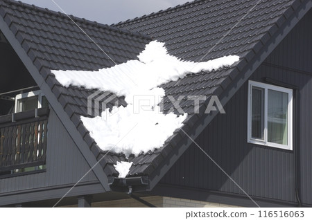 Snow guards on steeply sloping tiled roofs Snow guards on steeply sloping tiled roofs 116516063