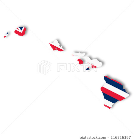 Hawaii State Flag Map Illustration Hawaii State Flag Map Illustration 116516397