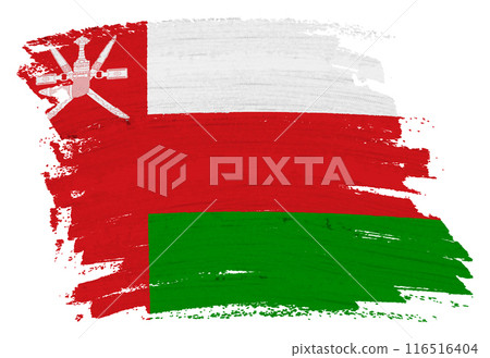 Oman flag paint splash brushstroke 116516404