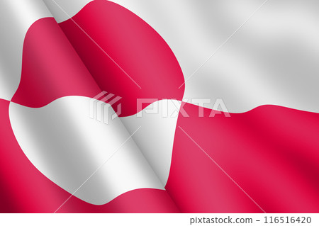 Greenland waving flag 3d illustration Greenland waving flag 3d illustration 116516420