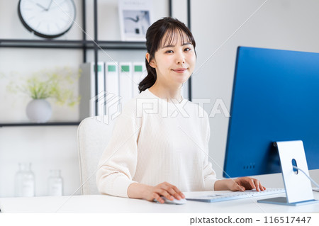 Young freelance woman using a computer 116517447