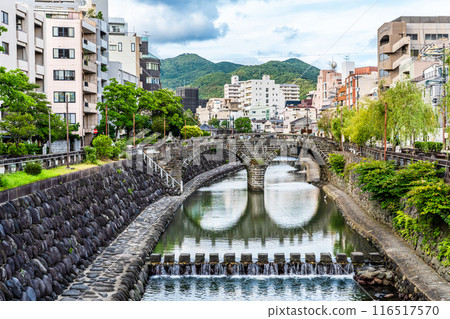 Nakajima River and Meganebashi Bridge [Nagasaki City] 116517570