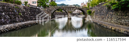 中島川和眼鏡橋全景【長崎市】 116517594