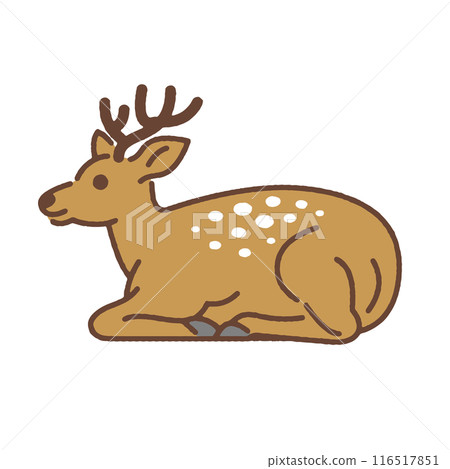 坐著的鹿插畫素材 116517851