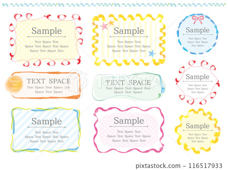 A cute frame set made with rough lines drawn with a marker 116517933