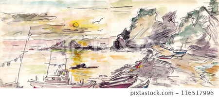 佐渡【尖閣灣龍子海岸】黃昏 116517996