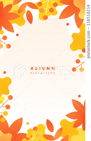 Vector frame material with an autumn image. Vertical background material that can be used as a smartphone banner or background. 116518214