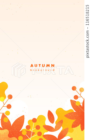 Vector frame material with an autumn image. Vertical background material that can be used as a smartphone banner or background. 116518215