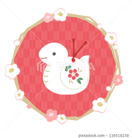 梅花框中蛇雕像的插圖 116518238