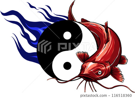 Cartoon of colored catfish vector illustration design 116518360