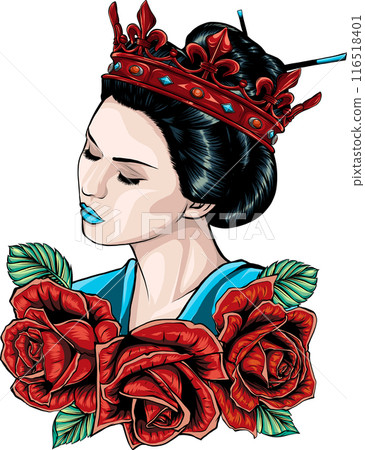 asian head woman Geisha vector illustration design asian head woman Geisha vector illustration design 116518401