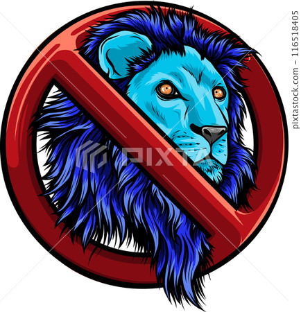 Lion head colorful hand draw vector illustration 116518405
