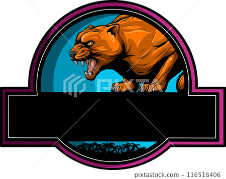 draw colorful feline cougar. vector illustration design 116518406