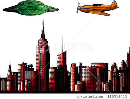 Vector illustration of old fighter plane design 116518413