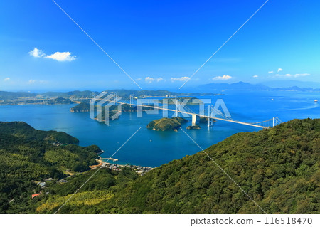 [愛媛縣] 從基羅山天文台看到的島波海道（來島海峽大橋） 116518470