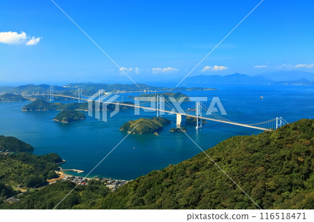[Ehime Prefecture] Shimanami Kaido (Kurushima Kaikyo Bridge) seen from Kirosan Observatory 116518471