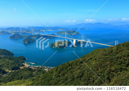 [Ehime Prefecture] Shimanami Kaido (Kurushima Kaikyo Bridge) seen from Kirosan Observatory 116518472