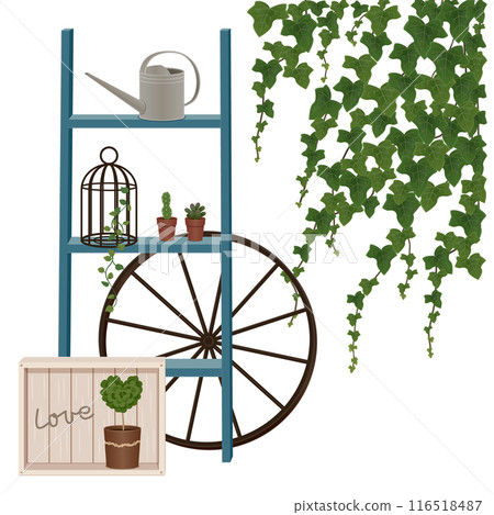 Illustration of a stylish gardening display 116518487