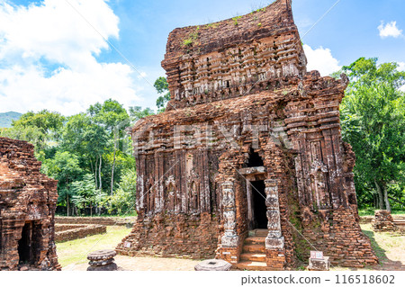 My Son ruins, a sacred site of the Champa Kingdom in Vietnam, where Hindu gods are enshrined My Son ruins, a sacred site of the Champa Kingdom in Vietnam, where Hindu gods are enshrined 116518602