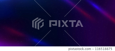 Purple dusty light leak background. Blue pink film flare effect overlay. Old grain vintage photo filter texture template. Exposed photography wallpaper. Abstract blurry saturated rays backdrop. Vector 116518875