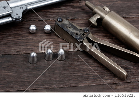 old west bullet mold with bullets for revolver. 116519223