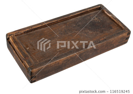 Vintage wooden box on white 116519245