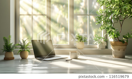 Laptop by the window 116519679