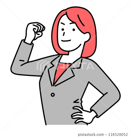 穿著西裝的女人製作二頭肌 穿著西裝的女人製作二頭肌 116520052