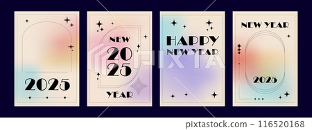 New Year 2025 Poster set. Aesthetic Y2K Elements. Minimal Design New Year 2025 Poster set. Aesthetic Y2K Elements. Minimal Design 116520168