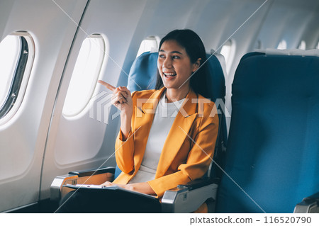 Female airplane passengers asian chinese people Entrepreneurs on Flight, Venturing Overseas Investments. Global Business Expansion, Foreign Markets, Strategic Financial Moves. Women in Business Suits Female airplane passengers asian chinese people Entrepreneurs on Flight, Venturing Overseas Investments. Global Business Expansion, Foreign Markets, Strategic Financial Moves. Women in Business Suits 116520790