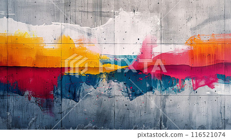 Spray painting concrete wall background. Generative AI 116521074