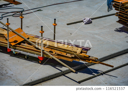 Material placement at the construction site Material placement at the construction site 116521537