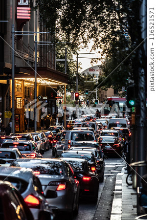 City traffic at dusk 116521571
