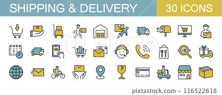 運輸和交付圖示設定顏色 116522618