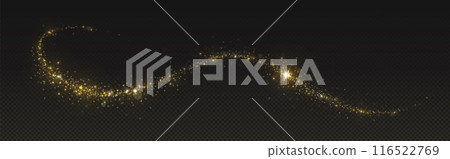 Magic gold dust trail with star shaped sparkles 116522769