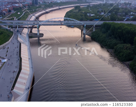 Two bridges on Chelyuskincev street. Tyumen. Russia Two bridges on Chelyuskincev street. Tyumen. Russia 116523380