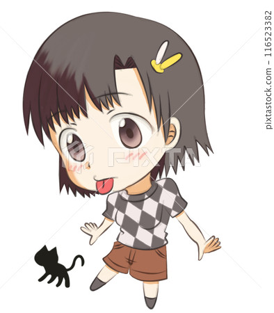女孩和貓 116523382