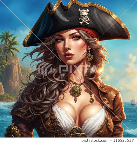 Portrait of a sexy pirate female 116523537