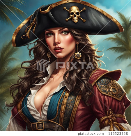 Portrait of a sexy pirate female 116523538