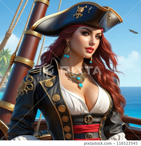 Portrait of a sexy pirate female 116523545