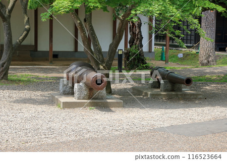 Canons inside Fort Goryokaku in Hakodate Hokkaido northern Japan 116523664