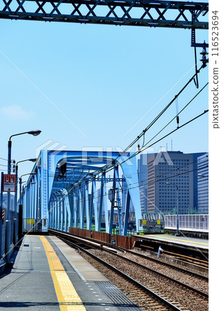 Keihin Kyuko Railway Rokugo-dote Station Keihin Kyuko Tamagawa Bridge Keihin Kyuko Railway Rokugo-dote Station Keihin Kyuko Tamagawa Bridge 116523694