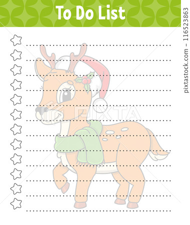 To do list. Printable template. Lined sheet. Handwriting paper. For diary, planner, checklist, wish list. Vector illustration. 116523863