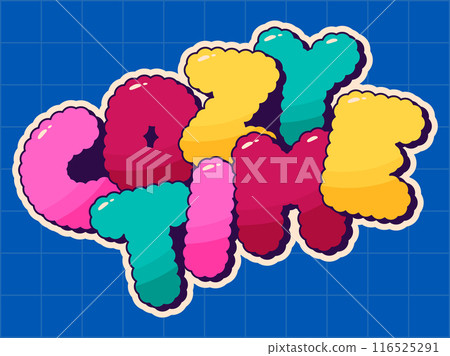 Comic cartoon label. 116525291