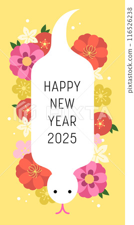 Zodiac snake on spring flowers background Zodiac snake on spring flowers background 116526238